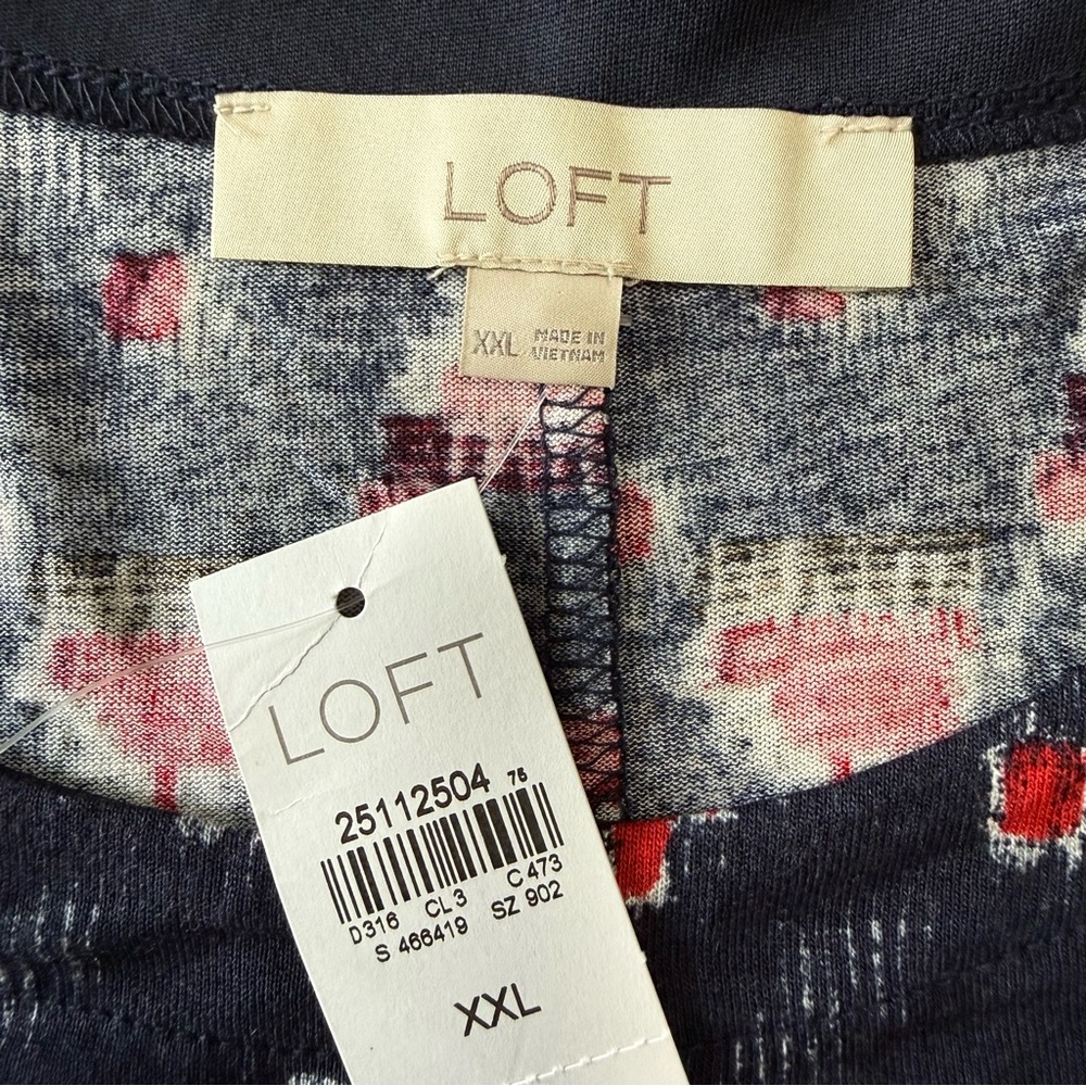 Loft Ann Taylor Plus Short Sleeve Multicolor shift stretch‎ dress size XXL - Picture 5 of 6